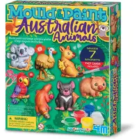 4M Knutselen - Giet En Verf - Australische Dieren - 7 Magneten - Creatief Speelgoed - 5 Jaar