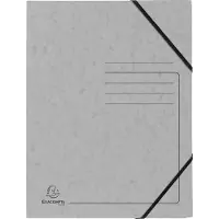 Exacompta Map 555471E Gewafeld karton Elastiek 24 (B) x 0,3 (D) x 32 (H) cm Grijs Pak van 25