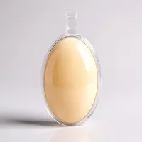 Cavill - Elegante zilveren hanger - 925 Sterling zilver met ovale parelmoer cabochon 20x12 mm - Licht perzik - Tijdloos sieraad dames