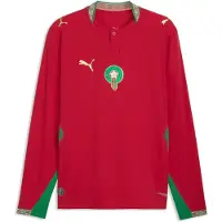 Puma Marokko Authentic thuisshirt met lange mouwen voor Heren, Rood/Goud, Maat L