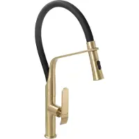REA - Castor - Keukenkraan - Zwart, Geborsteld Goud - 18X24X48,5Cm