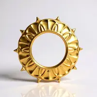 Cavill - Zilveren Hanger - 925 Sterling Zilver - Goud Verguld - Sunburst Rond Ontwerp - 45 mm - Chique MONOSONO Collectie