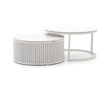 Bellagio + 15% kassakorting | Oriago lounge tuintafelset ø85cm(h:45cm)/ø78cm (h:36cm)