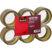 Scotch Verpakkingstape, Heavy -Flat Pack/6 rollen, Bruin, 50 mm x 66 m, pp 237