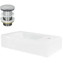 LuxeBath Wastafel incl. afvoerset zonder overloop 46x26x11 cm Wit keramiek ML-Design