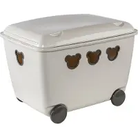 BranQ Speelgoedopberger - Grote container voor speelgoeden op wielen 55L BranQ Teddy wit