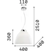 Ideal Lux Firenze PT1, Goud, Wit, Slaapkamer, Eetkamer, Woonkamer, Kantoor, Werkkamer, Metaal, IP20, E27, 1 lamp