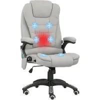 Vinsetto -Massage Bureaustoel-68x72x120cm-Polyester-Lichtgrijs
