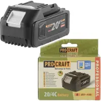 Procraft 20/4C accu 20 V 4,0 Ah / 4000 mAh Li-ion met laadindicator