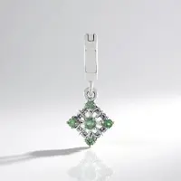 Cavill - Zilveren Hanger - 925 Sterling Zilver Geplatineerd - 0 144 ct Alexandriet Rond Geslepen uit India - Elegant Tijdloos Design 18x8 mm