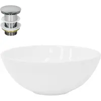 LuxeBath Wastafel incl. afvoerset zonder overloop 69x46x13 cm Wit keramiek ML-Design