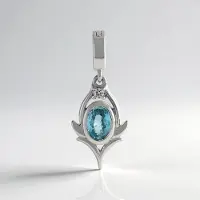 Cavill - Zilveren hanger met Ratanakiri zirkoon 0,898 ct - 925 Sterling zilver geplatineerd - Ovaal briljant slijpsel dames sieraad elegant