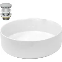 LuxeBath Wastafel 355x120 mm van keramiek incl. afvoerset zonder overloop