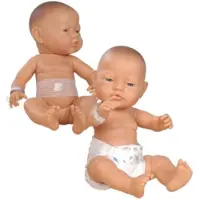 Paola Reina Babypop Blank Jongen Blauwe Ogen Met Navelbandje Zak 45Cm