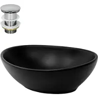 LuxeBath Wastafel 41x33,5x14,5 cm zwart keramiek ML-Design