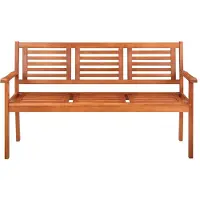 vidaXL Tuinbank 3-zits met kussen 150 cm massief eucalyptushout