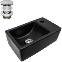 LuxeBath Wastafel 35,5x20,5x12,5 cm zwart keramiek ML-Design