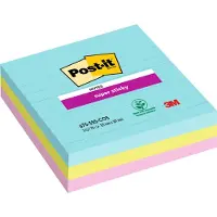 Post-It 3M super sticky notes gelijnd Miami 101 x 101 mm (3 pack)