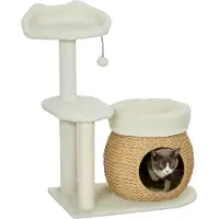 PawHut krabpaal - voor katten tot 5 kg - 60x40x79 cm - crèmewit