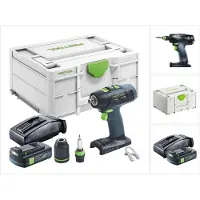 Festool T 18+3 Basic accuboormachine 18 V 50 Nm borstelloos + 1x accu 3,0 Ah + oplader + Systainer