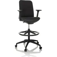 Hjh OFFICE Werkkruk / Baliestoel NESTORA WORK stof zwart