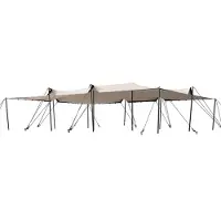 TOOLPORT 7,5 x 10 m stretchtent, incl. aluminium palen, zandkleur