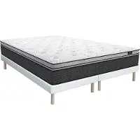 Vente-unique Set bedbodem + hybride matras met pocketveren en geïntegreerd dekhybride matras GAMIANI van DREAMEA - 35 cm dik - 180 x 200 cm