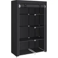 Songmics Kledingkast met open planken, Zwart