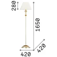 Ideal Lux DORA PT1, Goud, Geschikt voor slaapkamer, kinderkamer, eetkamer, woonkamer, Materiaal: metaal, hars, IP20, Veiligheidsklasse II, Fitting E27