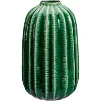 Home & Styling Bloemenvaas cactus - groen - keramiek - D17 x H30 cm - vaas cactus patroon
