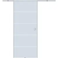 HOMCOM Schuifdeur gedeeltelijk gesatineerd alu/veiligheidsglas 205 x 90cm