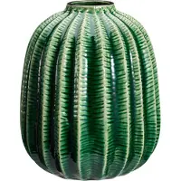 Home & Styling Bloemenvaas cactus - groen - keramiek - D20 x H23 cm - vaas cactus patroon