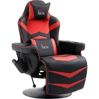 HOMCOM -Relaxsessel mit Massagefunktion-Kunstleder, Stahl-79,5L x 82,5B x 111,5H cm-Rot