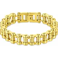 Mendes Heren armband Edelstaal Biker Chain Goudkleurig