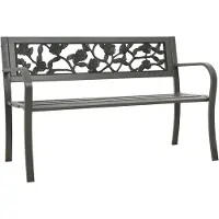 vidaXL Tuinbank 125 cm staal grijs