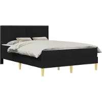 vidaXL Bedframe met matras met hoofdeinde Zwart 140 x 190 cm Stof
