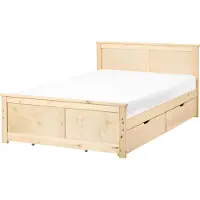 Beliani DAUPHIN - Bed met 4 lades - Naturel - 120 x 200 cm - Hout