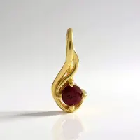 Cavill - Zilveren hanger verguld - Rode spinel edelsteen 0,082 ct - 925 Sterling zilver - Luxe ronde Tanzania hanger dames sieraden
