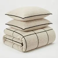 Sleeptime teddy dekbedovertrek onderkant microvezel Trim - beige - 240x220