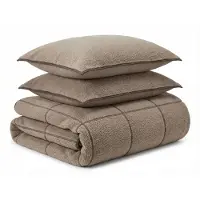 Royal Textile teddy dekbedovertrek onderkant microvezel Trim - taupe - 140x220
