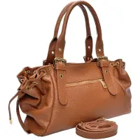 Anna Luchini Brown Rundleer Tas