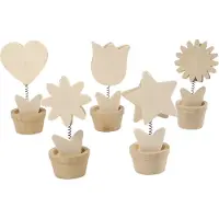 Creativ Company Houten Memoclip Bloemen set 10 stuks 10x5 cm
