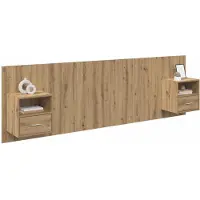 vidaXL Hoofdeinde Met Kast 3 st Artisan Eiken Bewerkt hout