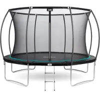 Salta Cosmos - ø 427 cm - Inclusief ladder - Belastbaar tot 120 kg - Ronde trampoline met veiligheidsnet - Zwart