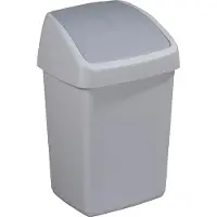 Sunware Delta vuilnisbak met kanteldeksel (10 liter, grijs)