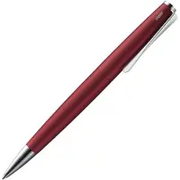 Lamy Studio Royal Red Balpen | Universele Balpen van RVS | Propellervormige Clip | Inclusief Grootvulmine M 16 Zwart – Schrijfdikte M