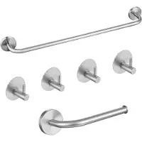 Auralum Max Auralum Handdoekrek Badkamer Set RVS - Handdoekrek - Handdoekhaakjes - Toiletrolhouder - Zonder Boren/Zelfklevend