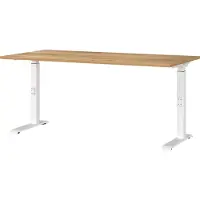 Huisenthuis.nl Bureau Galileo Eiken - Wit - 160x80cm - Hoogte 91 cm - In hoogte verstelbaar