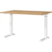 Huisenthuis.nl Bureau Galileo Eiken - Wit - 120x80cm - Hoogte 91 cm - In hoogte verstelbaar