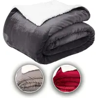 Komfortec Sherpa Fleece Deken - Bankdeken - 240x220 cm – Antraciet